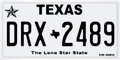 TX license plate DRX2489