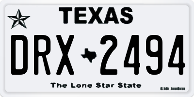 TX license plate DRX2494