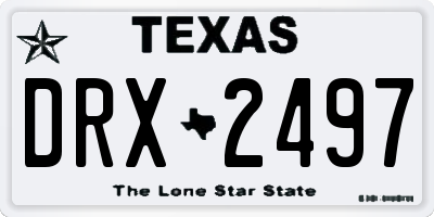 TX license plate DRX2497