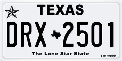 TX license plate DRX2501