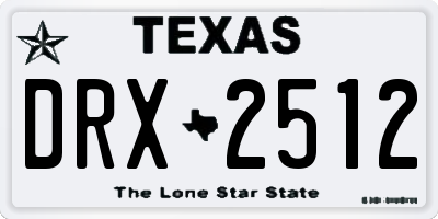 TX license plate DRX2512