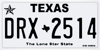 TX license plate DRX2514