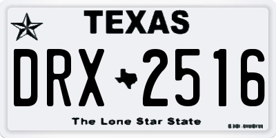 TX license plate DRX2516