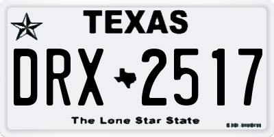 TX license plate DRX2517