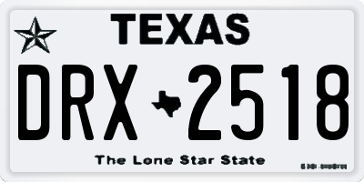 TX license plate DRX2518