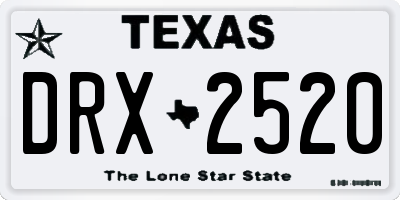 TX license plate DRX2520