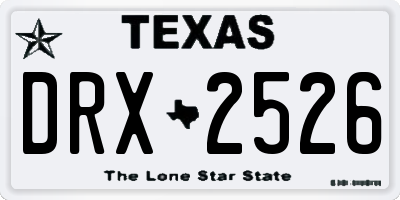 TX license plate DRX2526