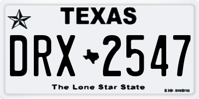 TX license plate DRX2547