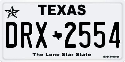 TX license plate DRX2554