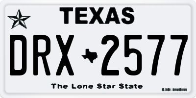 TX license plate DRX2577