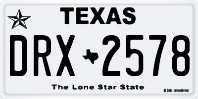 TX license plate DRX2578