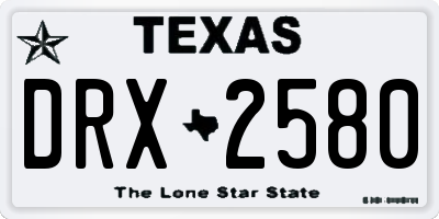 TX license plate DRX2580