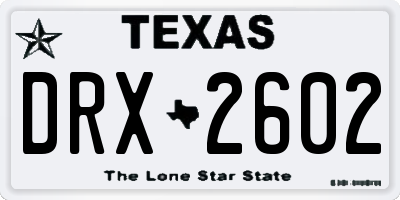 TX license plate DRX2602