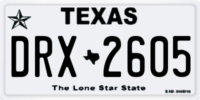 TX license plate DRX2605