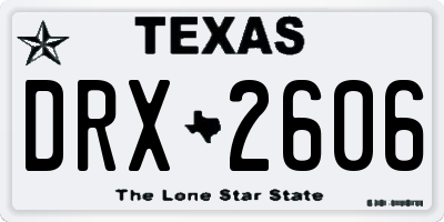 TX license plate DRX2606