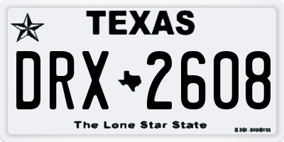 TX license plate DRX2608