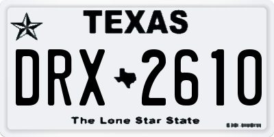 TX license plate DRX2610