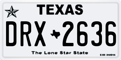 TX license plate DRX2636