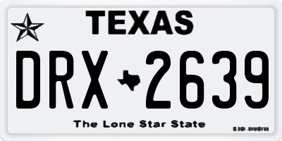 TX license plate DRX2639