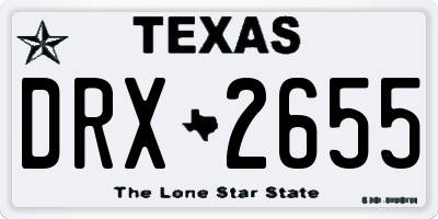 TX license plate DRX2655