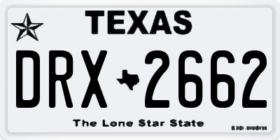 TX license plate DRX2662