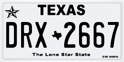 TX license plate DRX2667