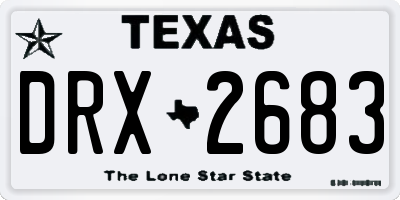TX license plate DRX2683
