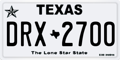 TX license plate DRX2700