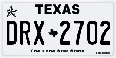 TX license plate DRX2702