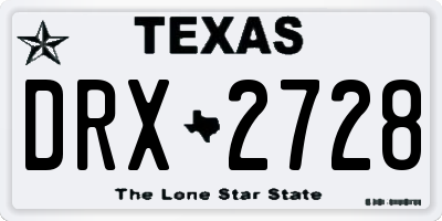 TX license plate DRX2728