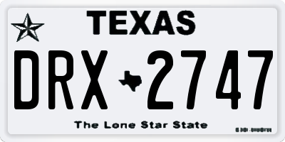 TX license plate DRX2747