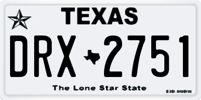 TX license plate DRX2751