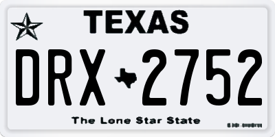 TX license plate DRX2752