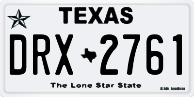TX license plate DRX2761