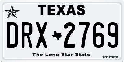 TX license plate DRX2769