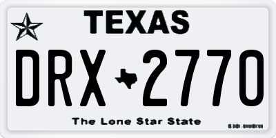 TX license plate DRX2770
