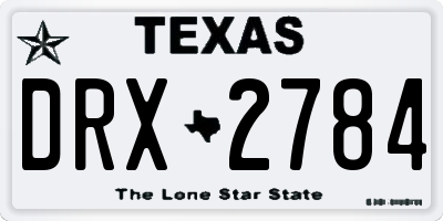 TX license plate DRX2784