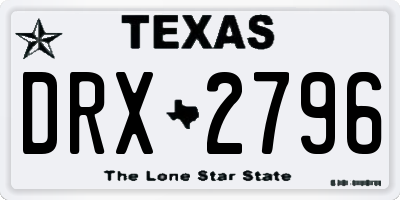 TX license plate DRX2796