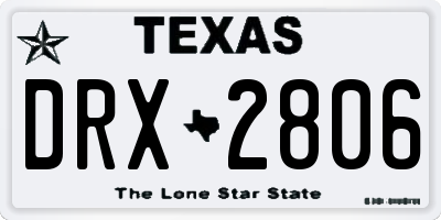 TX license plate DRX2806