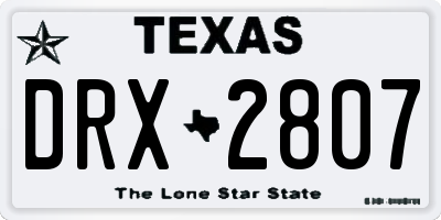 TX license plate DRX2807