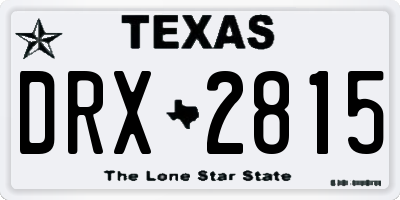 TX license plate DRX2815