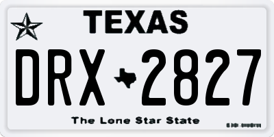 TX license plate DRX2827