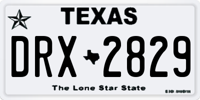 TX license plate DRX2829