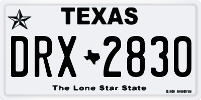 TX license plate DRX2830