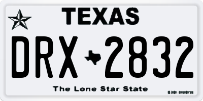 TX license plate DRX2832
