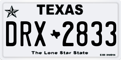 TX license plate DRX2833