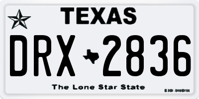 TX license plate DRX2836