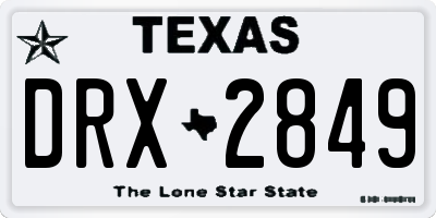 TX license plate DRX2849