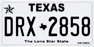 TX license plate DRX2858