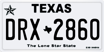 TX license plate DRX2860